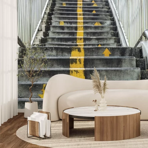 Sticker Steintreppen Gehwegtreppe im Freien und Hintergrund