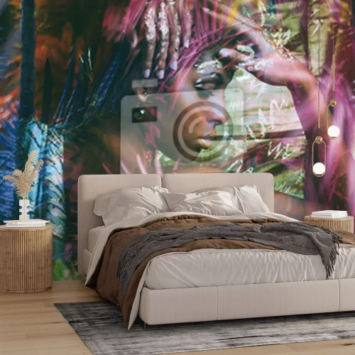 Fototapete Eine Frau in einem ungewöhnlichen Kostüm