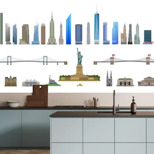 Sticker New York City-Marksteine ​​eingestellt, getrennt