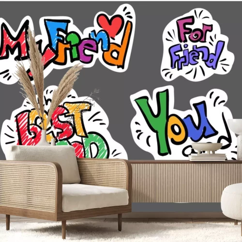 Sticker Schriftzug Handzeichnung Aufkleber Freund