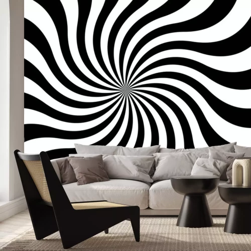 Sticker Zeichnung schwarz und weiß optische Täuschung