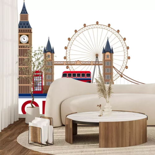 Sticker London-Markstein auf weißem Hintergrund