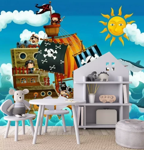 Fototapete Märchenpiraten auf dem Schiff