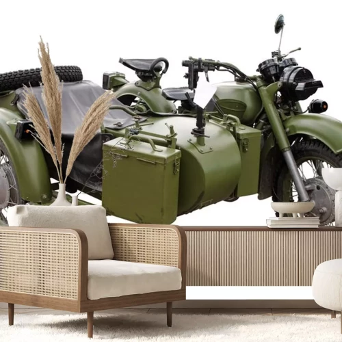 Sticker alt (60-70-) militärischen motorcykle