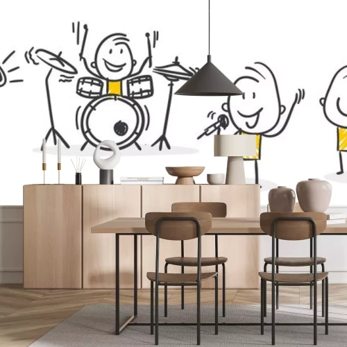 Sticker Musikband vierköpfig einfache Grafik