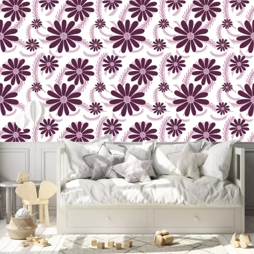 Tapete Violette Gänseblümchen