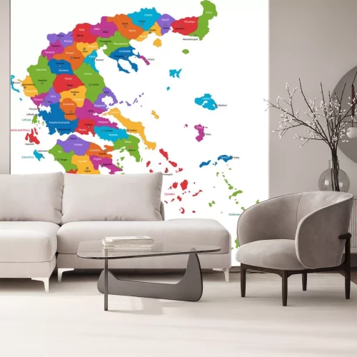 Sticker Karte der Stadtbezirke von Griechenland