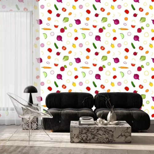 Tapete Ganzes und geschnittenes Gemüse