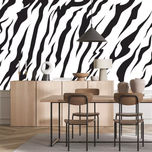 Sticker Zeichnung schwarz-weiß gestreiftes Zebra