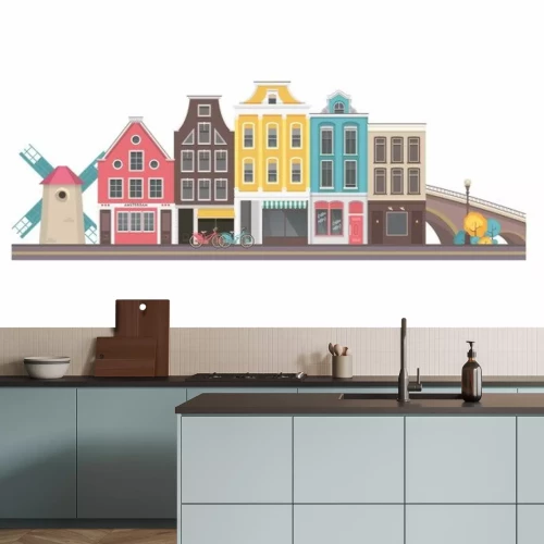 Sticker Vektorstadt Amsterdam