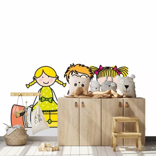 Sticker Tarjeta Niños en un sentado lápiz.