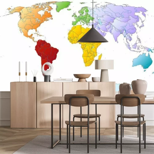 Fototapete Weltkarte mit gelbem Afrika