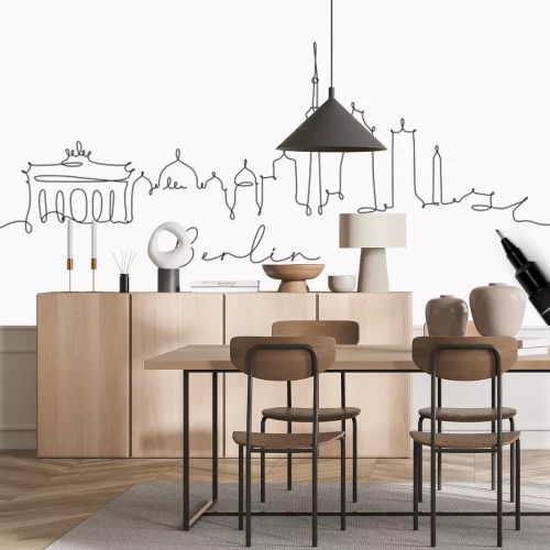 Sticker Stiftlinie Silhouette Berlin