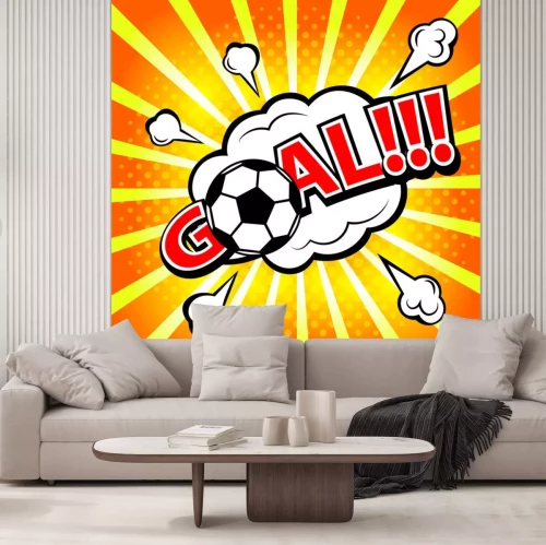 Sticker Aufschrift Goal in bunter Comic-Ästhetik