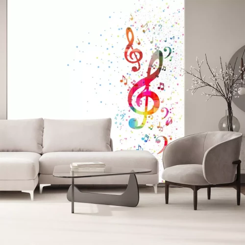 Sticker Bunte Noten und Violinschlüssel Grafik