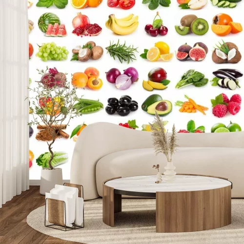 Sticker Obst Gemüse und Gewürze Sammlung von Fotografien