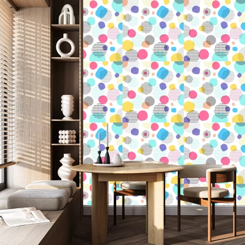 Tapete Muster mit bunten Comic-Punkten