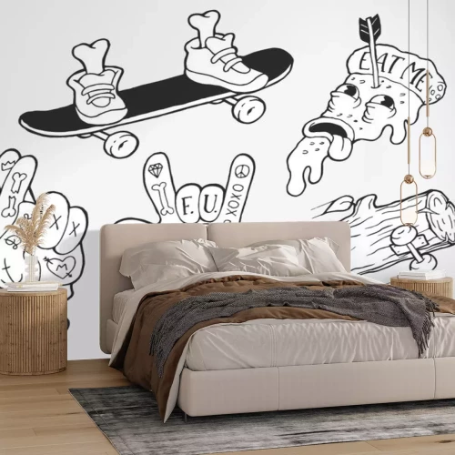 Sticker Seltsame Skater-Aufkleber