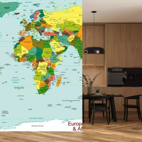 Sticker Europa Afrika Weltkarte Kontinent Land