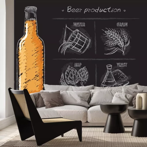 Sticker Rohstoffe für die Bierproduktion Zeichnung