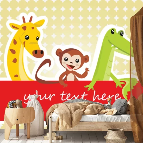 Sticker Cartoon Tier-Karte, Vektor-Illustration