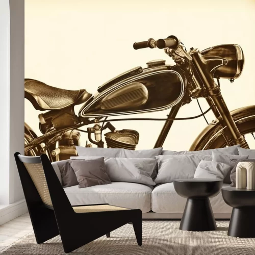 Fototapete Sepia getöntes Bild eines Vintage-Motorrads
