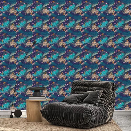 Tapete Tropische Pflanzen und kleine Affen