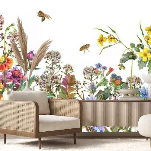 Fototapete Frühlingswiese im Bild