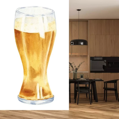 Sticker Bier in einem hohen Glas Zeichnung