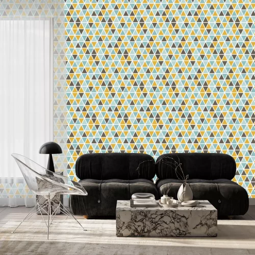 Tapete Skandinavische Geometrie mit Dreiecken