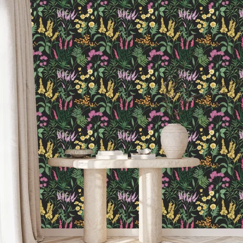 Tapete Blumen auf der wilden Wiese