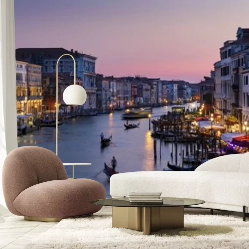 Fototapete Landschaft von Venedig mit Blick auf den Sonnenuntergang