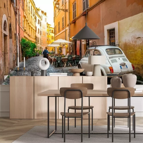 Fototapete Ein Straßencafé in Rom