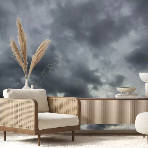 Sticker Thailand - cloud is gray or black sky before a thunder storm. 