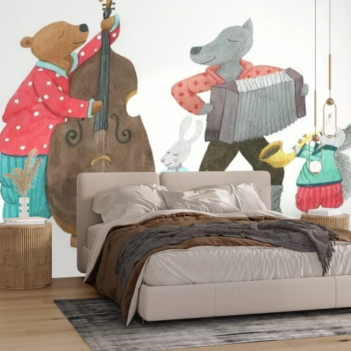 Sticker Tiere spielen Instrumente fröhliche Grafik