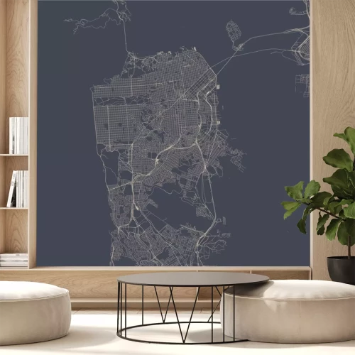 Sticker vector map of the city of San Francisco, USA