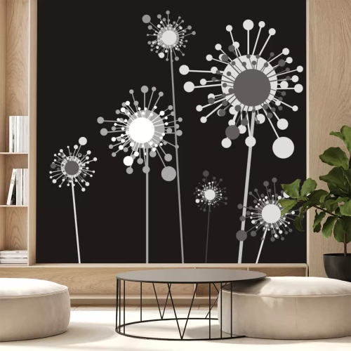 Sticker Blumen auf einer modernen Grafik