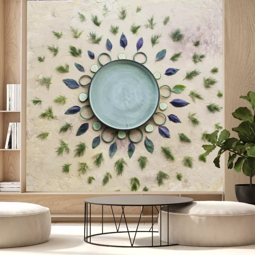 Fototapete Im Kreis angeordnete Blätter