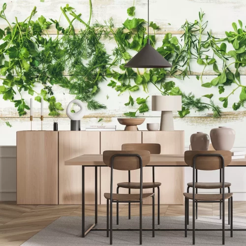 Fototapete Verstreute grüne Kräuter