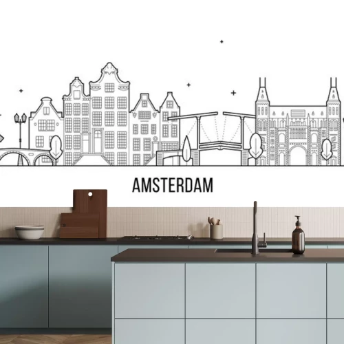 Sticker Amsterdam skyline Netherlands vector city building