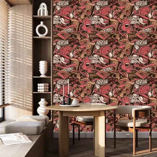 Tapete Einzelne und gebündelte Bananen