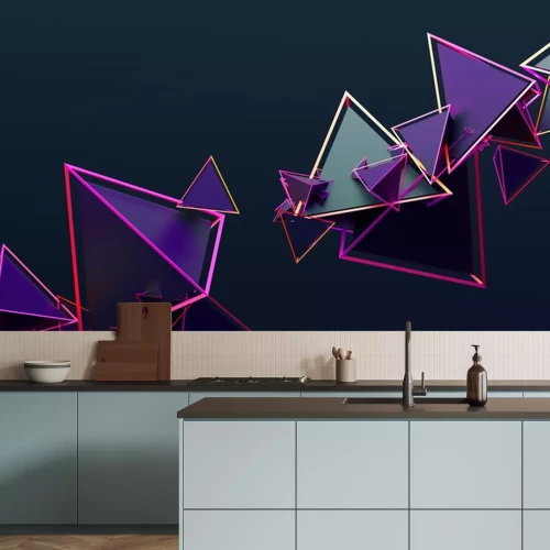 Sticker 3d-Dreiecke in Neonfarben