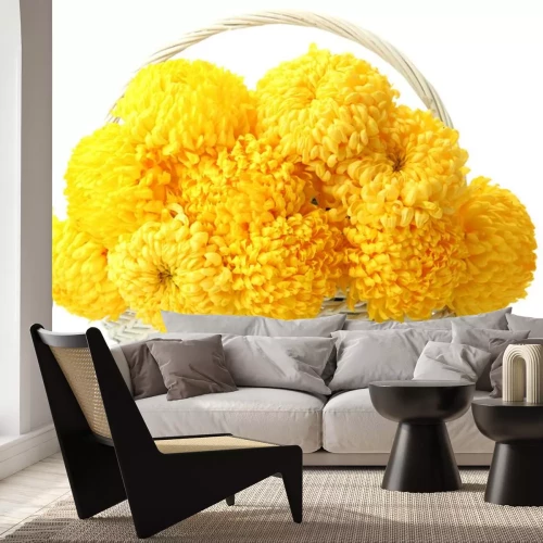 Sticker Gelbe Blumen in einem Korb