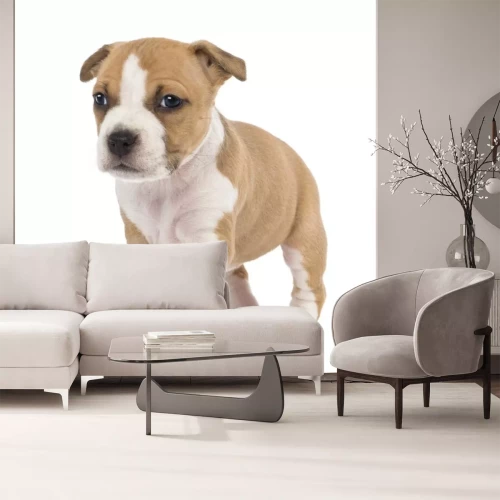 Sticker Tiere weiß-beige Terrier Welpe