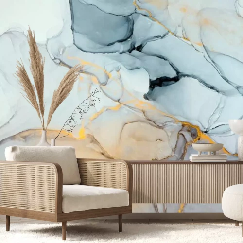 Fototapete Ink, paint, abstract. Closeup of the painting. Colorful abstract painting background. Highly-textured oil paint. High quality details. Alcohol ink modern abstract painting, modern contemporary art.