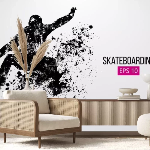 Sticker Silhouette of a skateboarder. Vector illustration