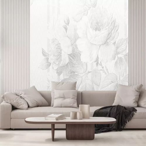 Fototapete Subtiles Muster mit blauen Blumen