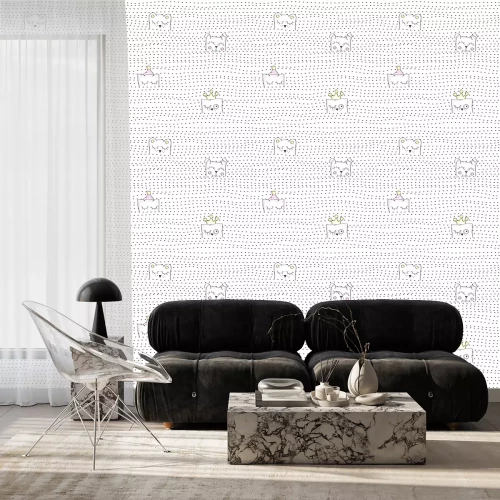 Tapete Kleine Tiere und Punktmuster