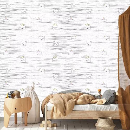 Tapete Kleine Tiere und Punktmuster