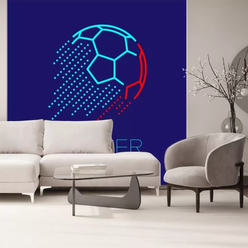 Sticker Moderne blaue Fußballgrafik mit Aufschrift